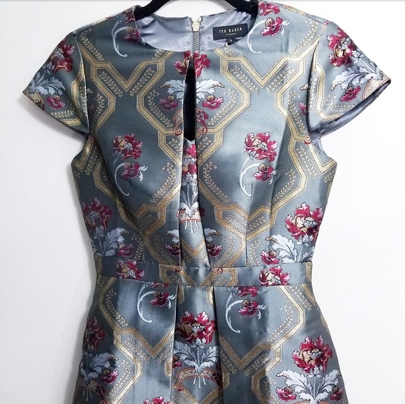 🚫SOLD🅿🚫 NWT TED BAKER ICE PALACE METALLIC DRESS - Picture 4 of 8